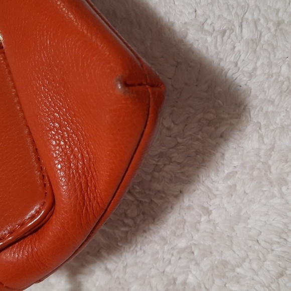 Calvin Klein Orange Leather Chain Bag - Picture 6 of 10